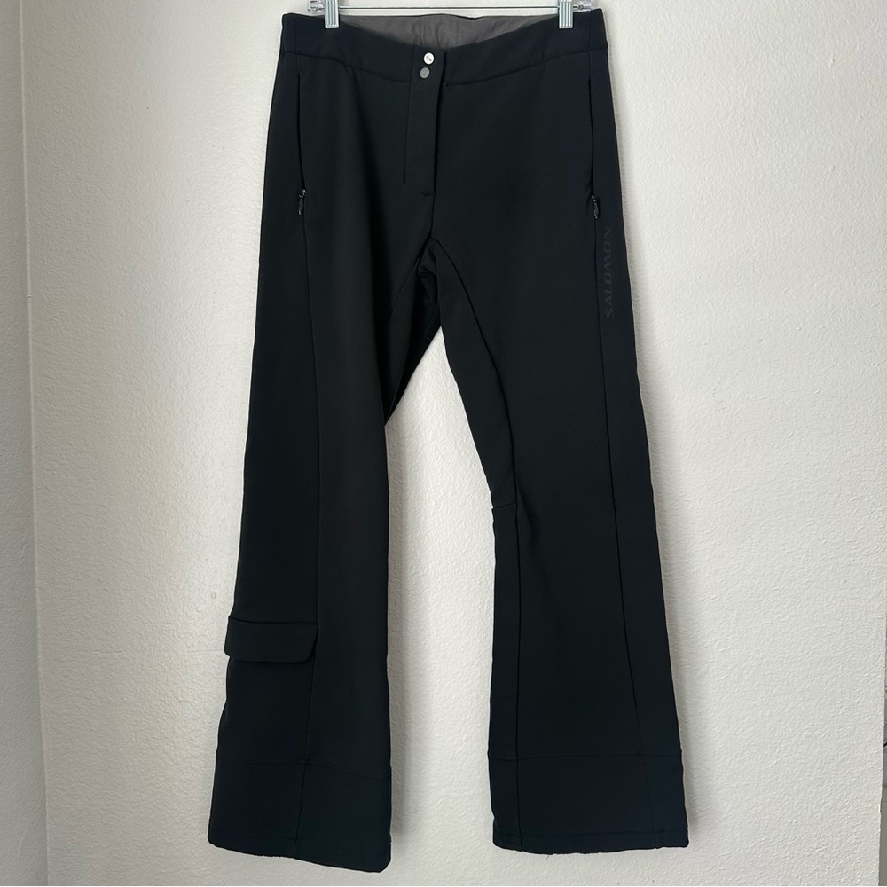 SALOMON Black Flare ski snow pants Salomon Snow pants adjustable waist